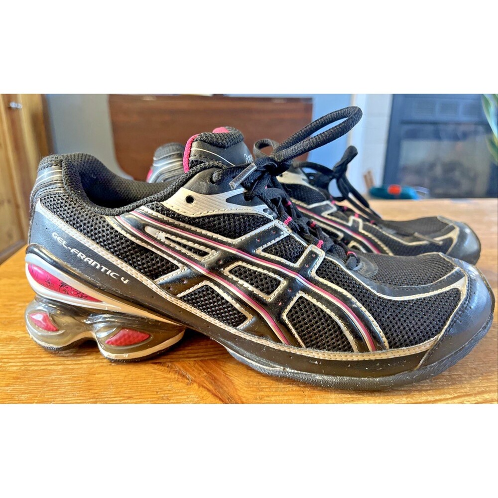 Asics Womens Gel Frantic 4 T9C7N Black Pink Running Shoes Sneakers Size 9